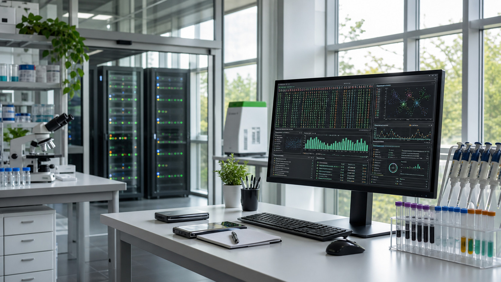 Genomic research workstation connected to distributed compute infrastructure